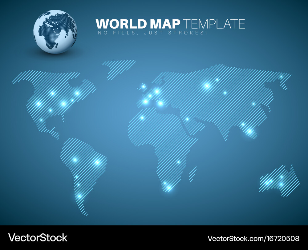 Diagonal World Map Template vector image
