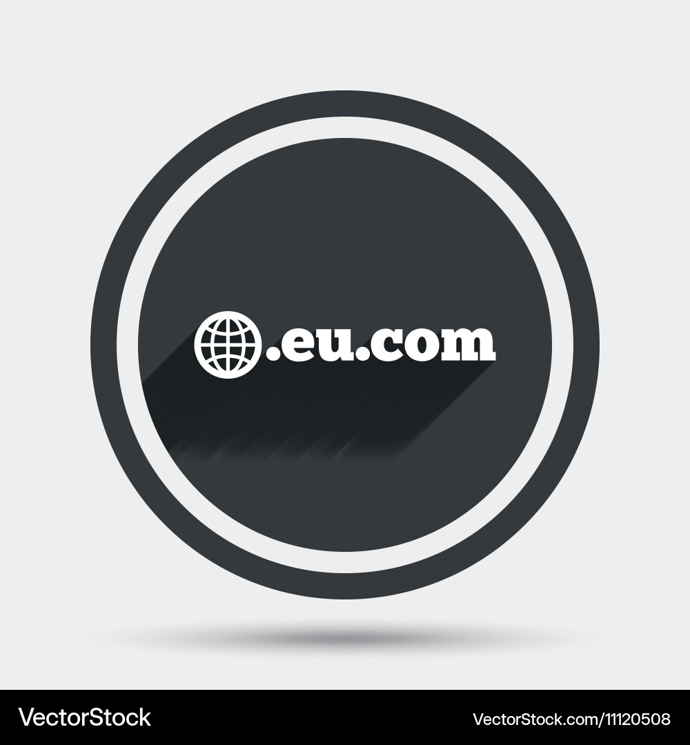 Domain eucom sign icon internet subdomain vector image