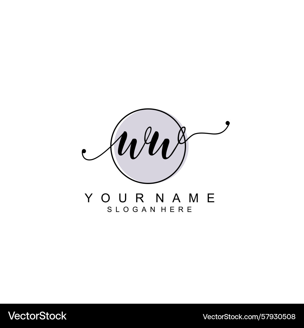 Handwriting logo concepts with initial ww Vector Image