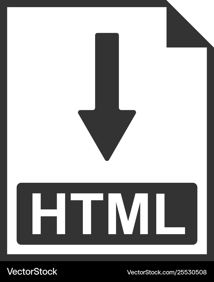Html file document icon download button Html file document icon download button vector image