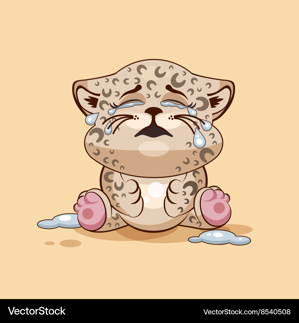 Leopard cub is crying vector image