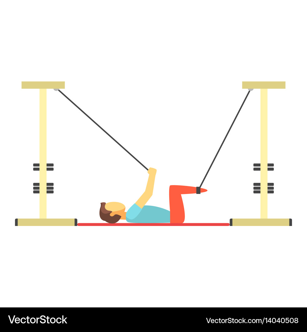 Man doing exercises using special ropes Vector Image