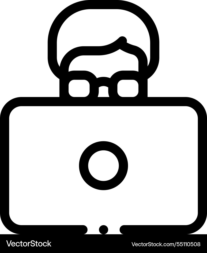 Nerd icon thin linear style design isolated Nerd icon thin linear style design isolated vector image