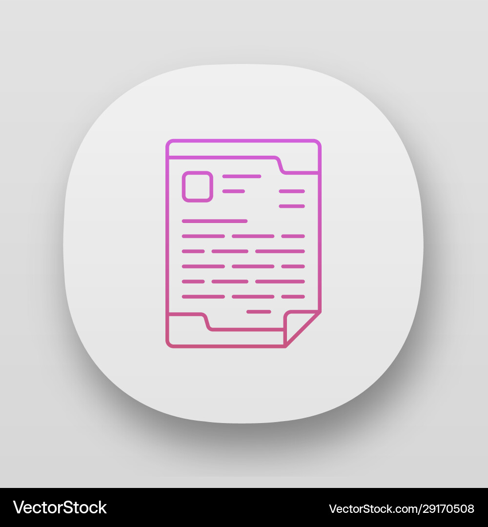 Official document letterhead app icon uiux user Official document letterhead app icon uiux user vector image