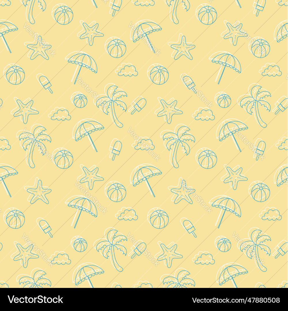 Seamless summer pattern with sketchy Seamless summer pattern with sketchy vector image
