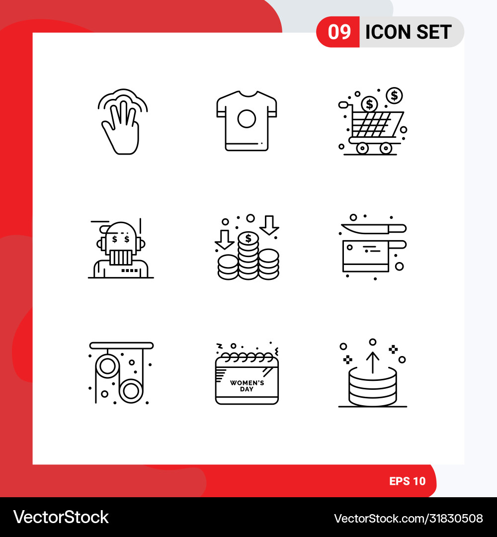 Set 9 outlines on grid for algorithm adviser Vector Image
