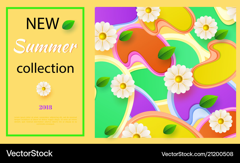Summer sale banner with paper flowers on a light Summer sale banner with paper flowers on a light vector image