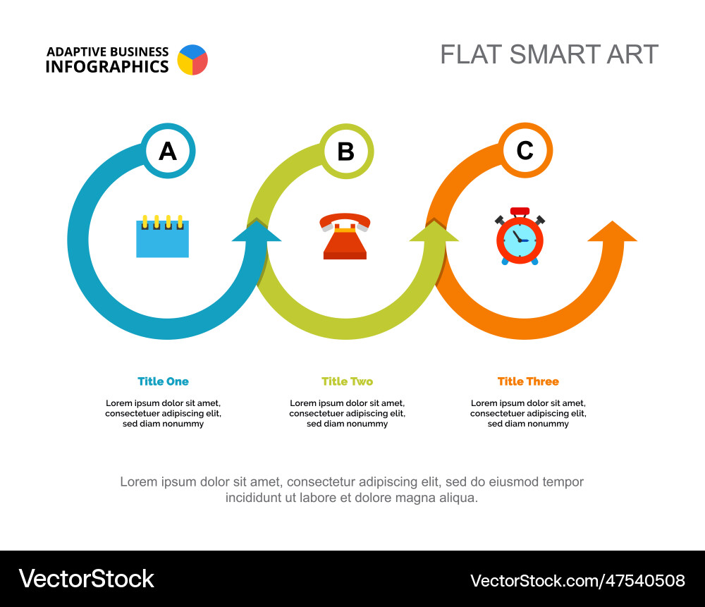 Three points strategy slide template Three points strategy slide template vector image