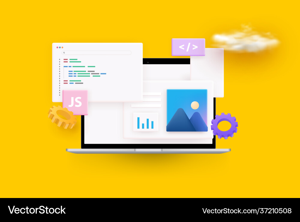 Webseiten-Programmierung und Codierung Webentwicklung Webseiten-Programmierung und Codierung Webentwicklung vektorbild