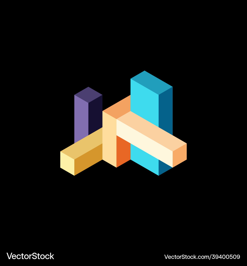 Abstract background 3d cubes cubic elements vector image