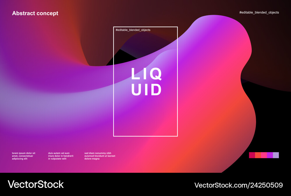 Abstract design template with 3d flow shapes vector image