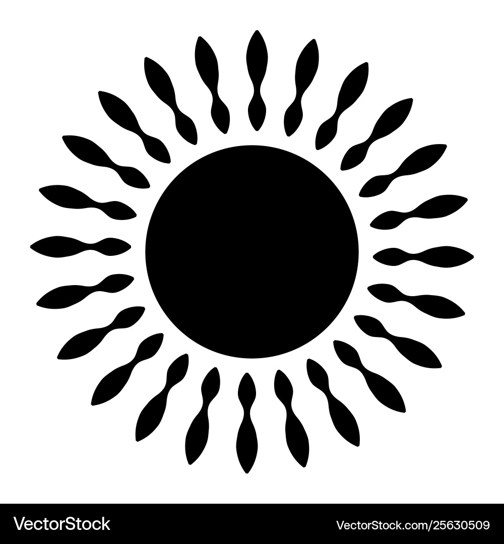 Black sun icon Vector Image