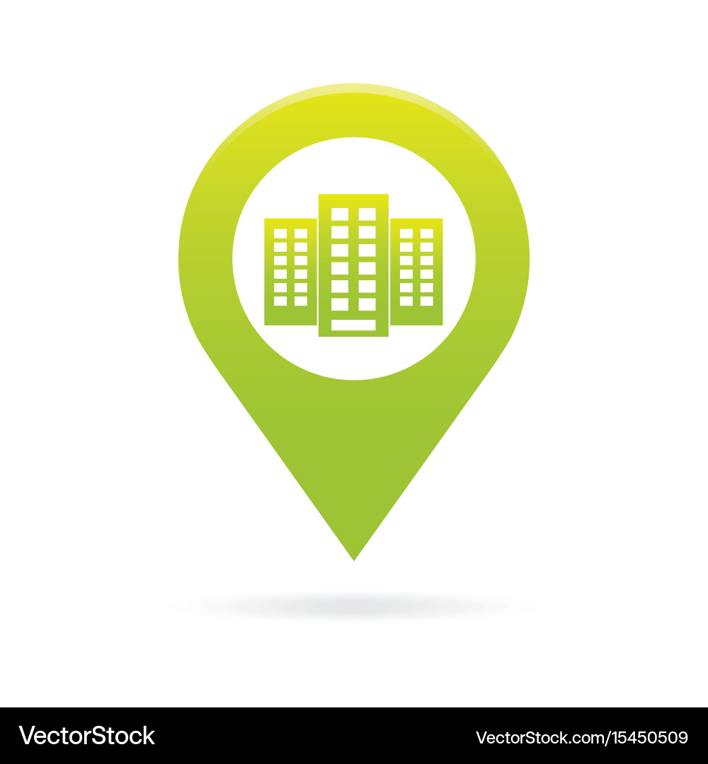 Building map pointer icon marker gps location vector image