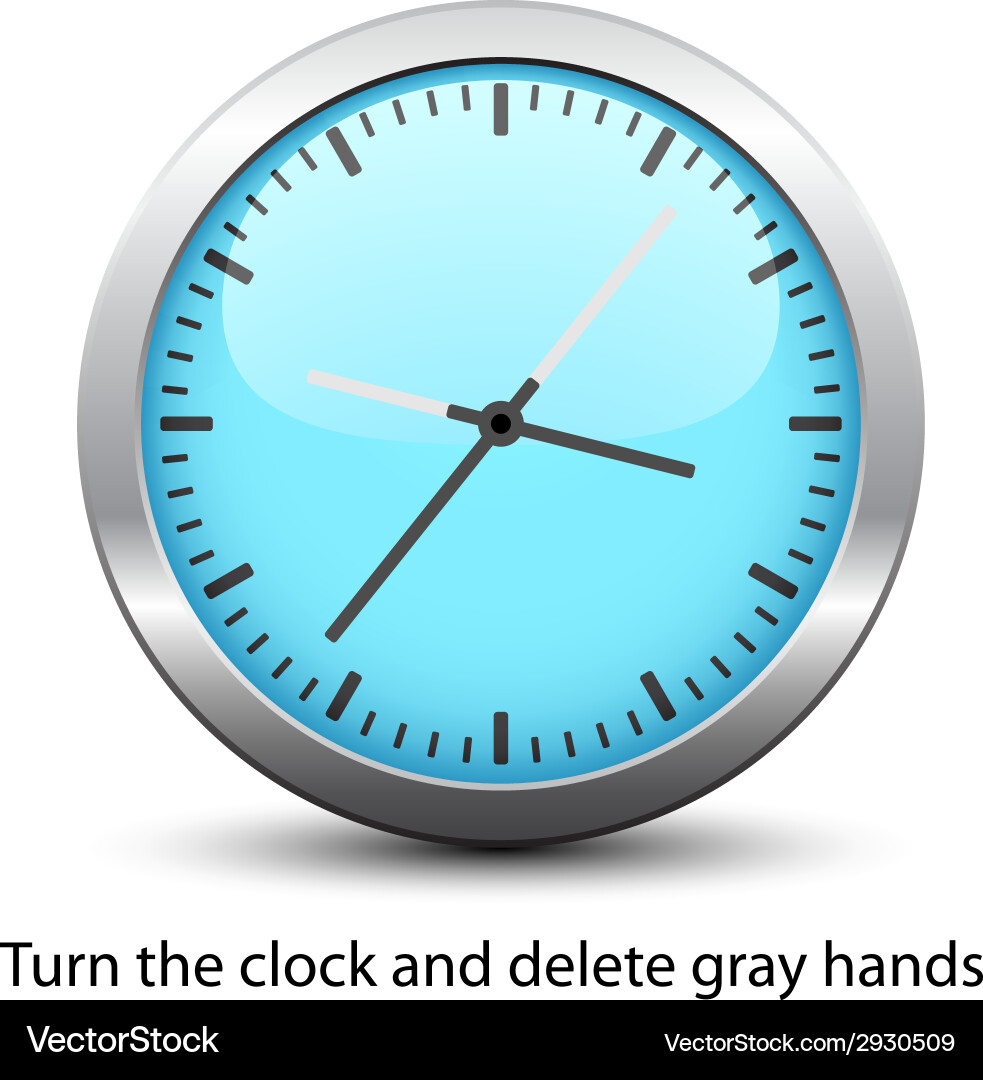 Chrome Clock Face - Digital Display vector image