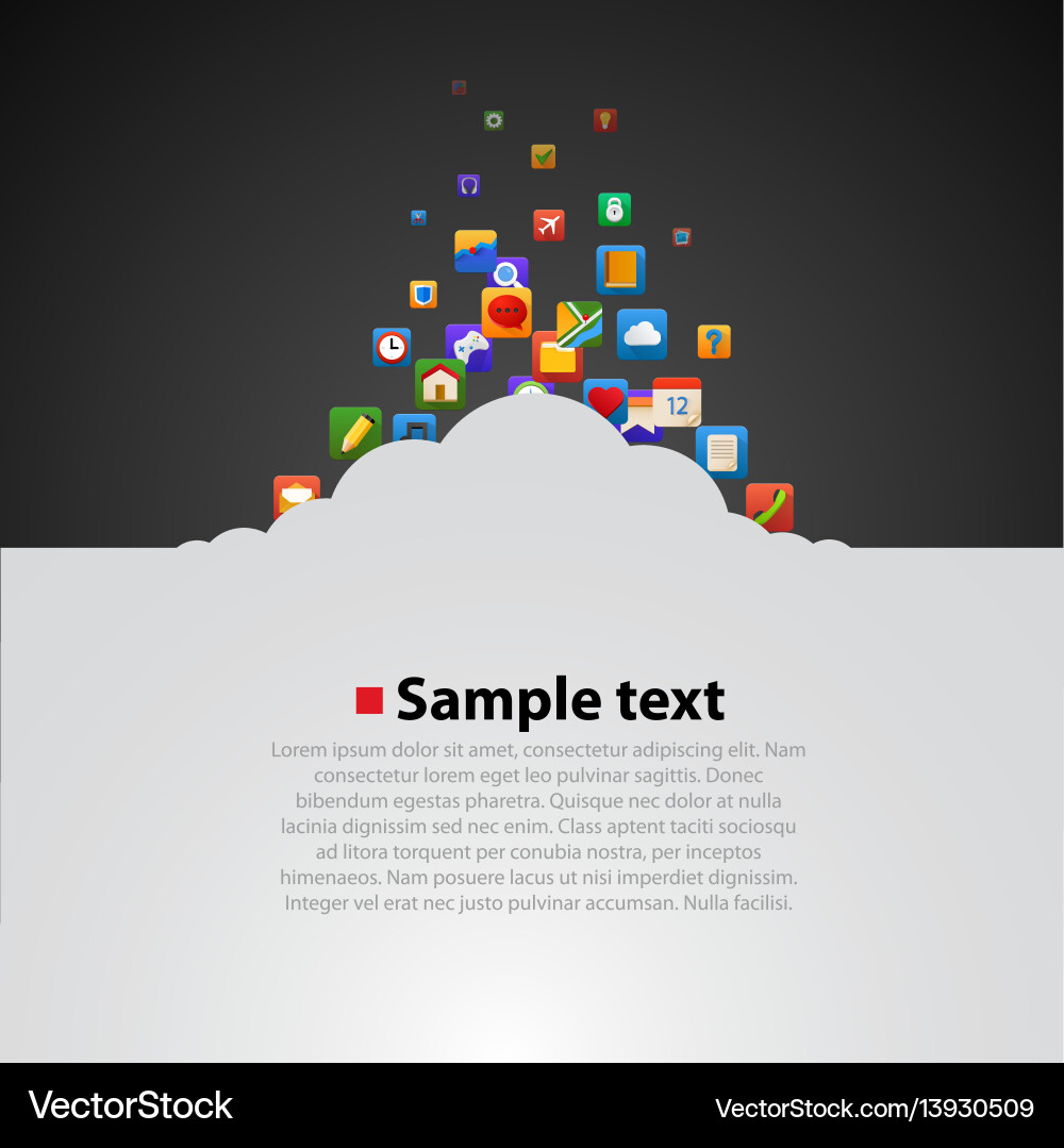 Cloud with application items Cloud with application items vector image