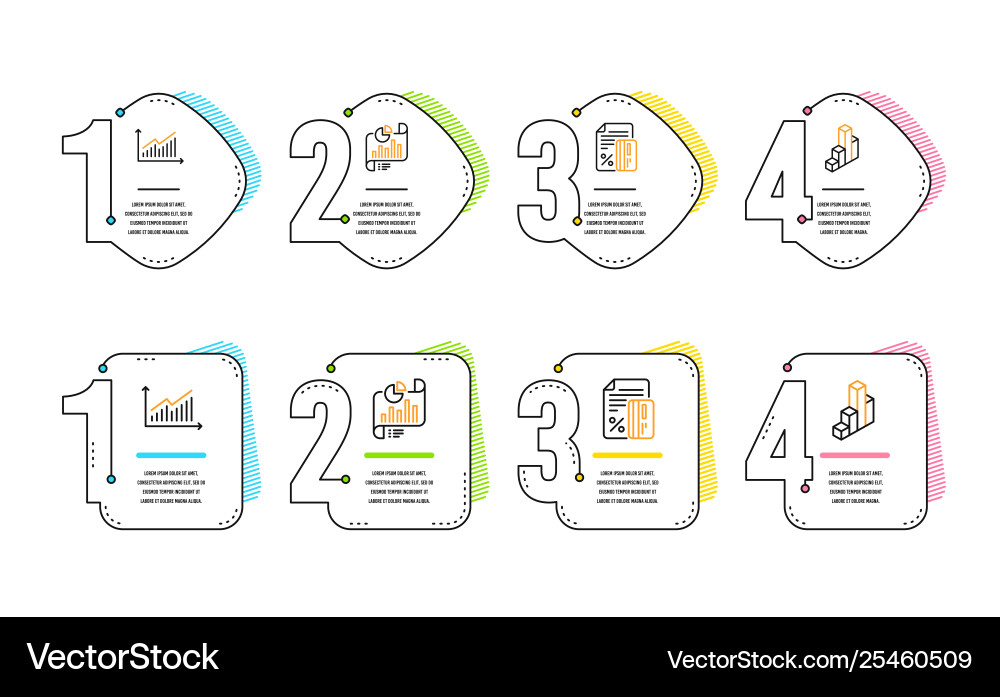 Credit card graph and report document icons set Credit card graph and report document icons set vector image