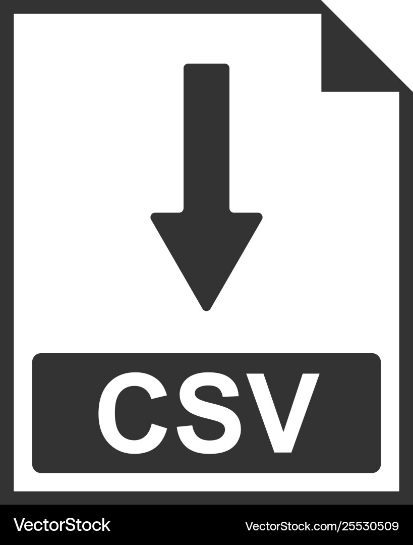 Csv file document icon download button Csv file document icon download button vector image