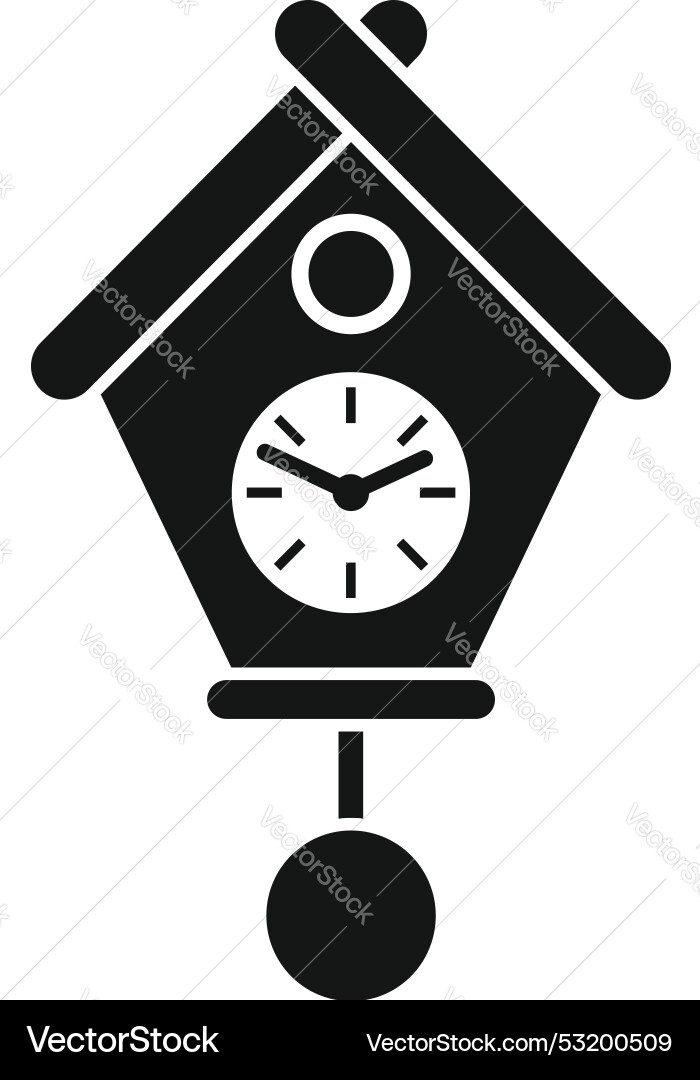 Cuckoo clock hanging showing time passing icon Cuckoo clock hanging showing time passing icon vector image