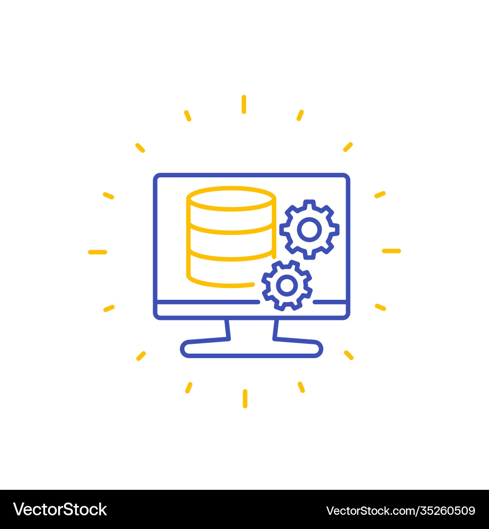 Database maintenance icon line vector image