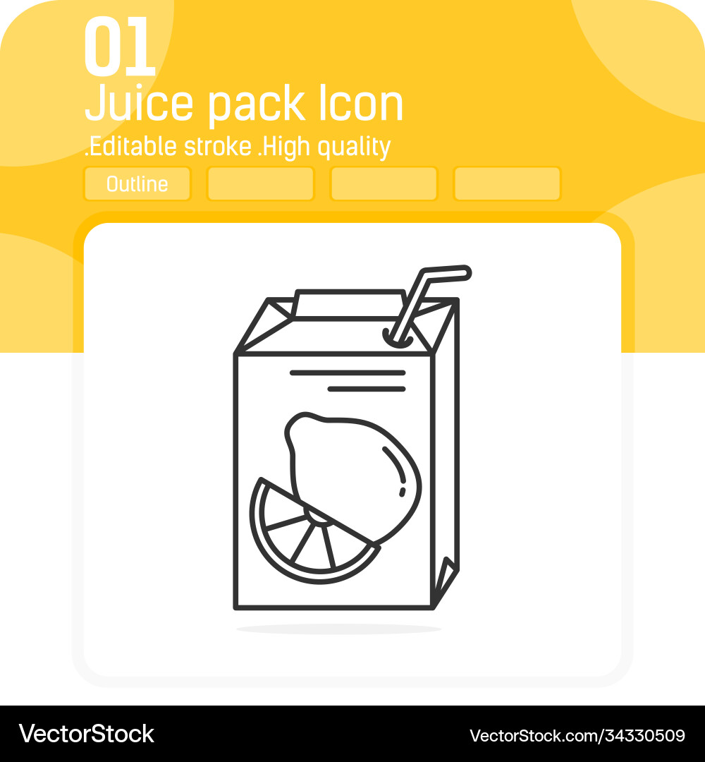 Juice pack premiun icon with outline style Vector Image