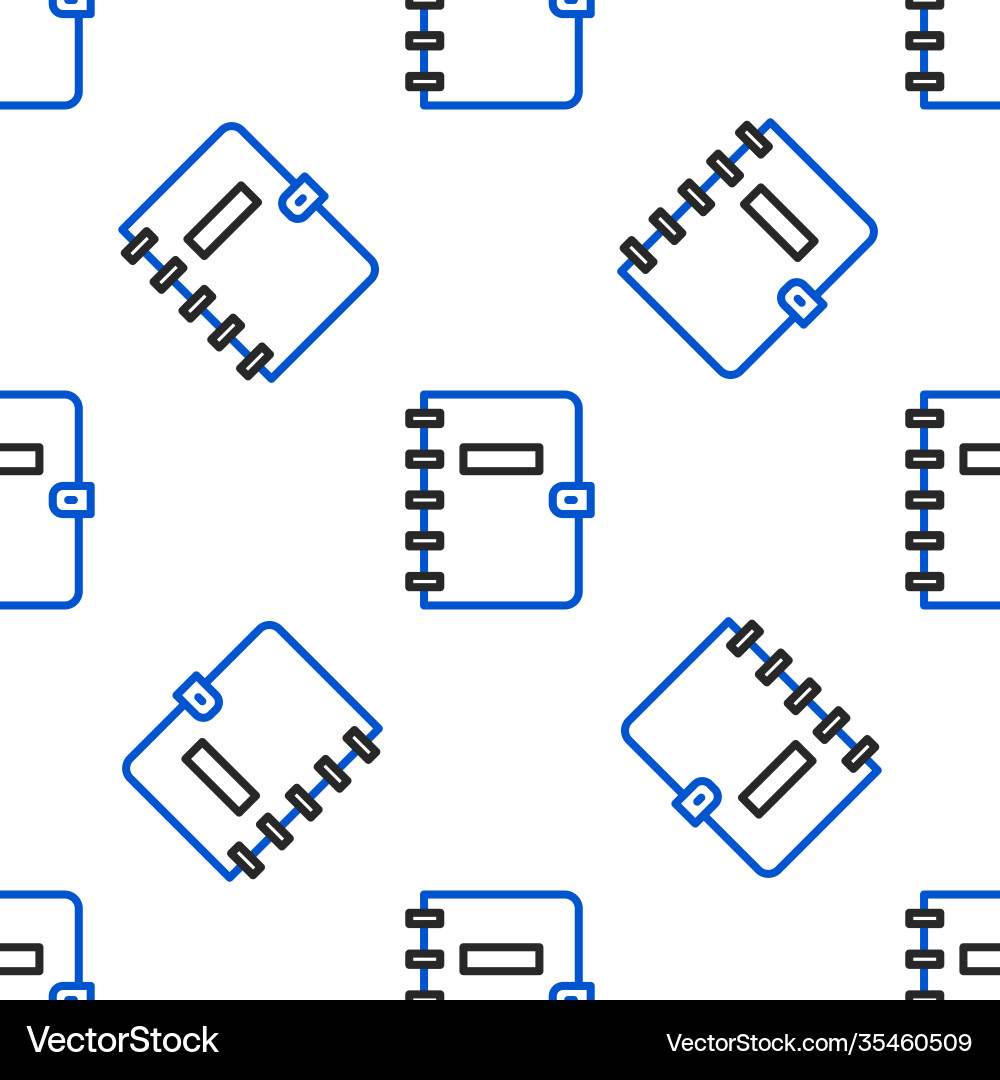 Line notebook icon isolated seamless pattern Line notebook icon isolated seamless pattern vector image