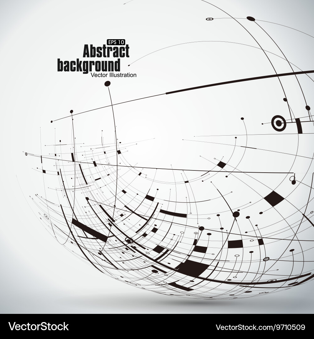 Point and curve constructed the sphere wireframe Vector Image