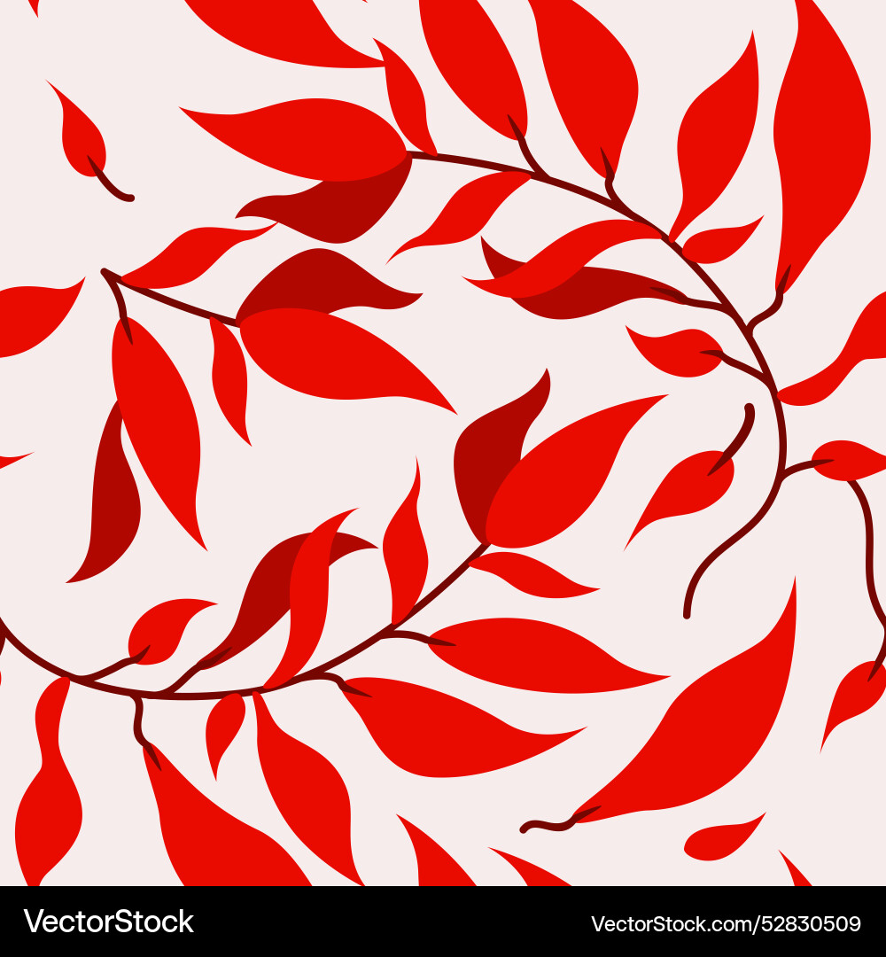Seamless pattern with autumn red branches vector image