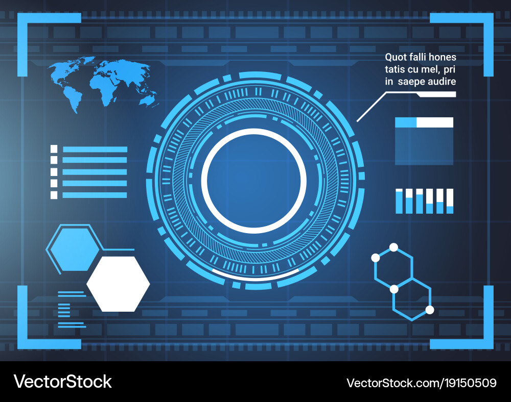 Set of computer futuristic infographic elements vector image