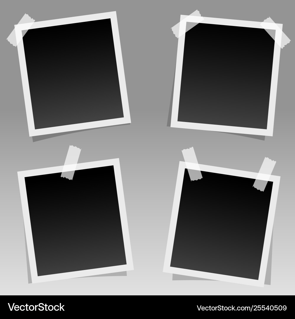 Set realistic square photo frames with shadow Set realistic square photo frames with shadow vector image