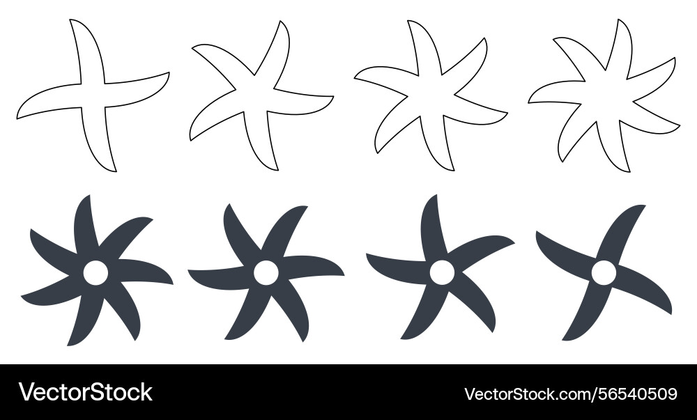 Simple ninja stars or sharp mixing rotating Simple ninja stars or sharp mixing rotating vector image