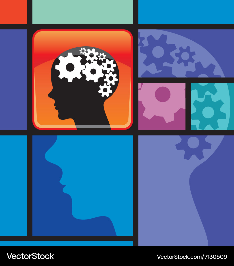Smart application process thinking intelligence vector image