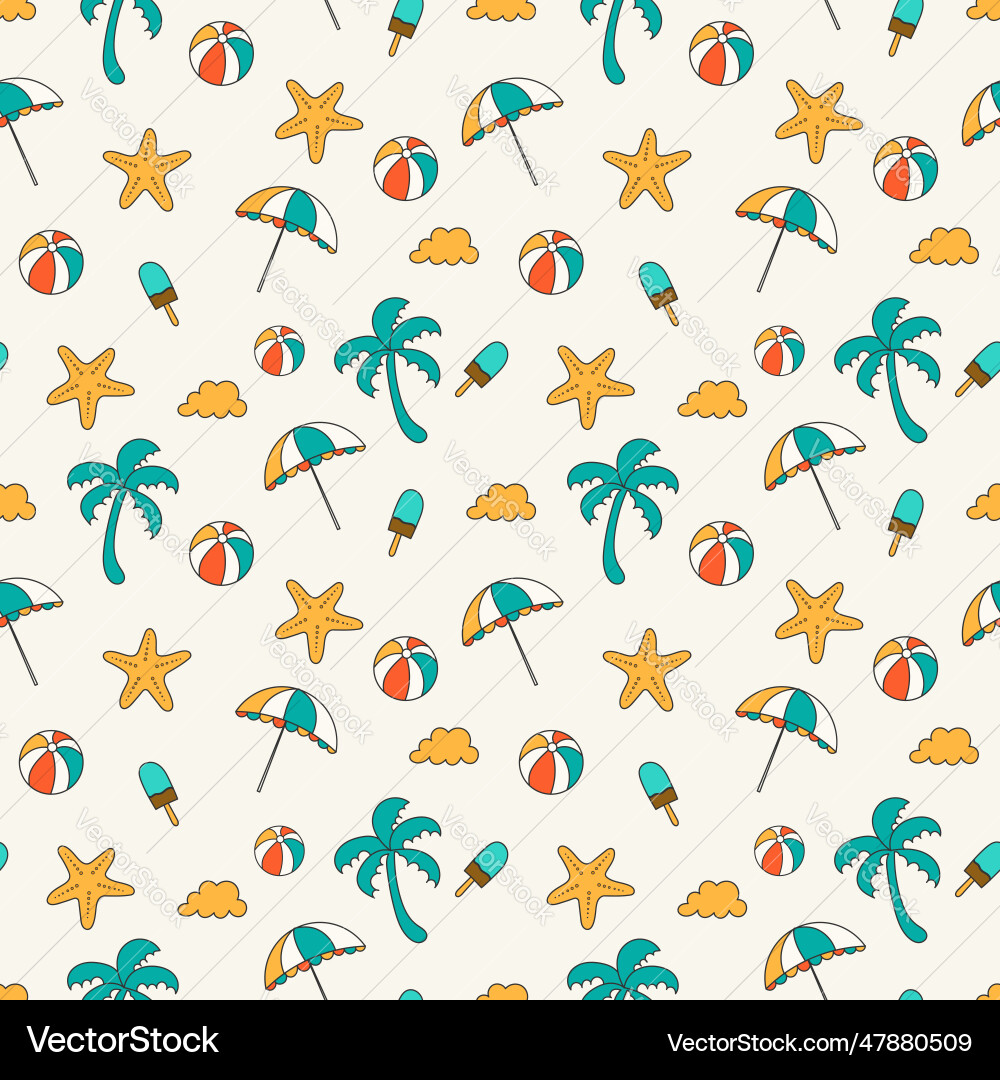 Summer seamless pattern background with colorful Vector Image