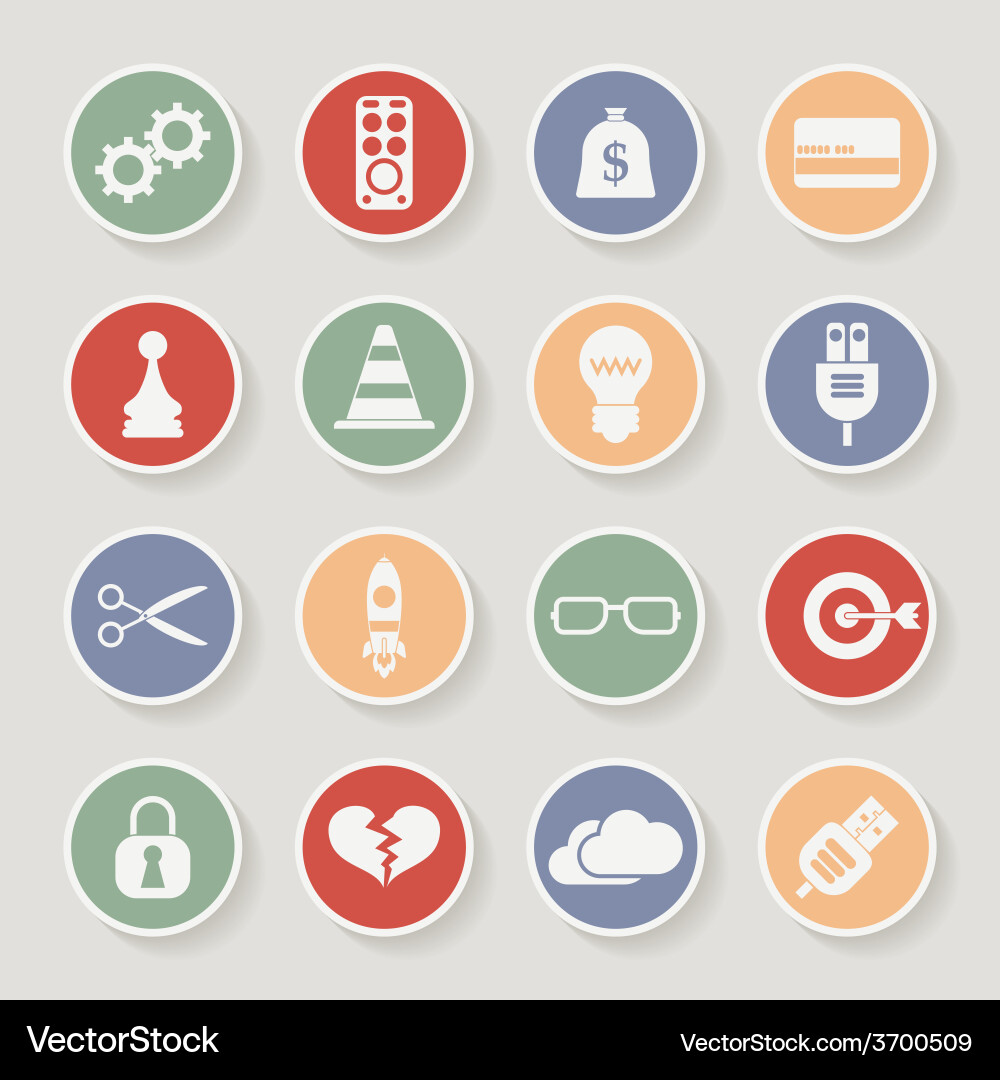Universal round icons for web and mobile vector image