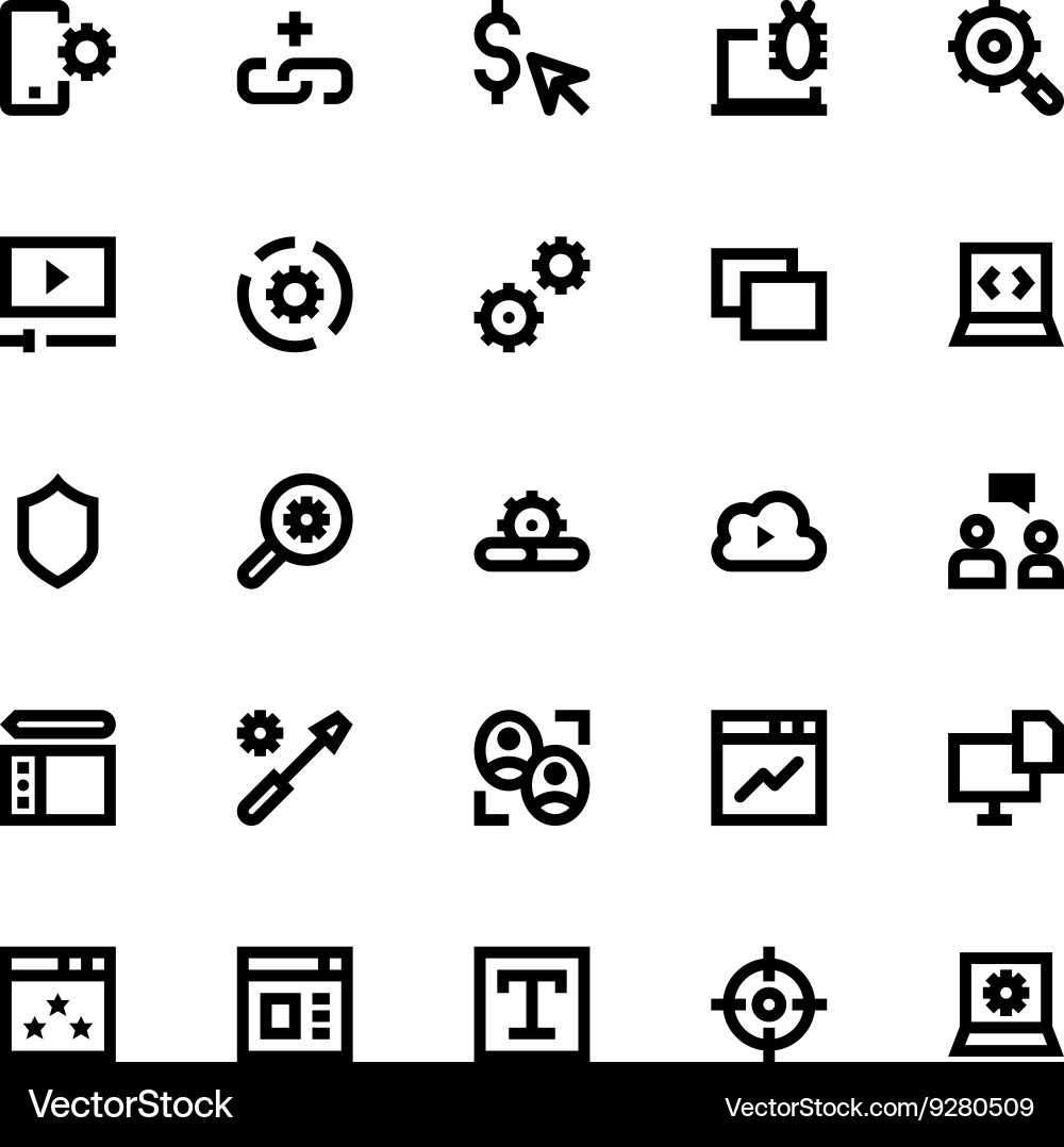 Web design and development icons 2 vector image