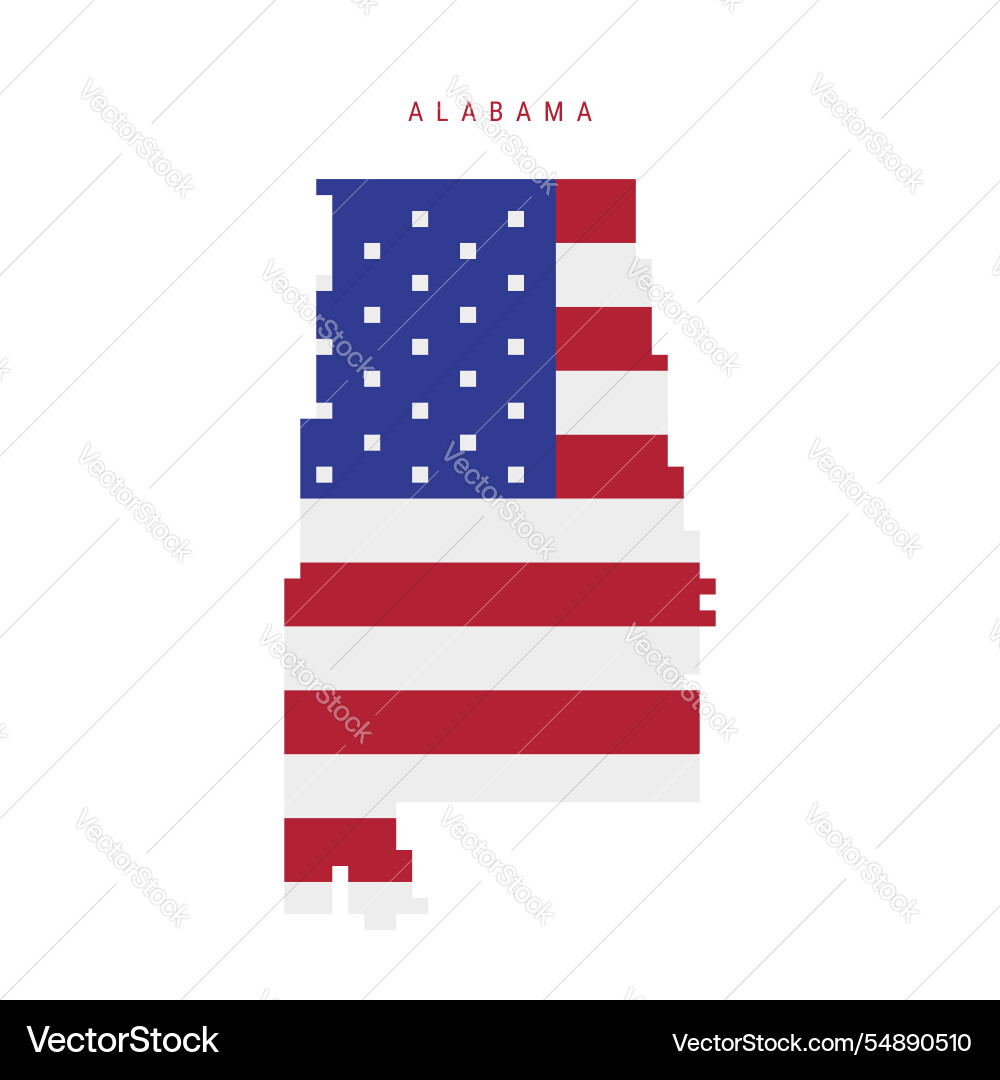 Alabama pixel flag map icon flach Alabama pixel flag map icon flach vektorbild