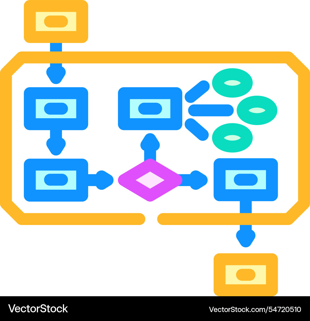 Algorithm big data color icon vector image
