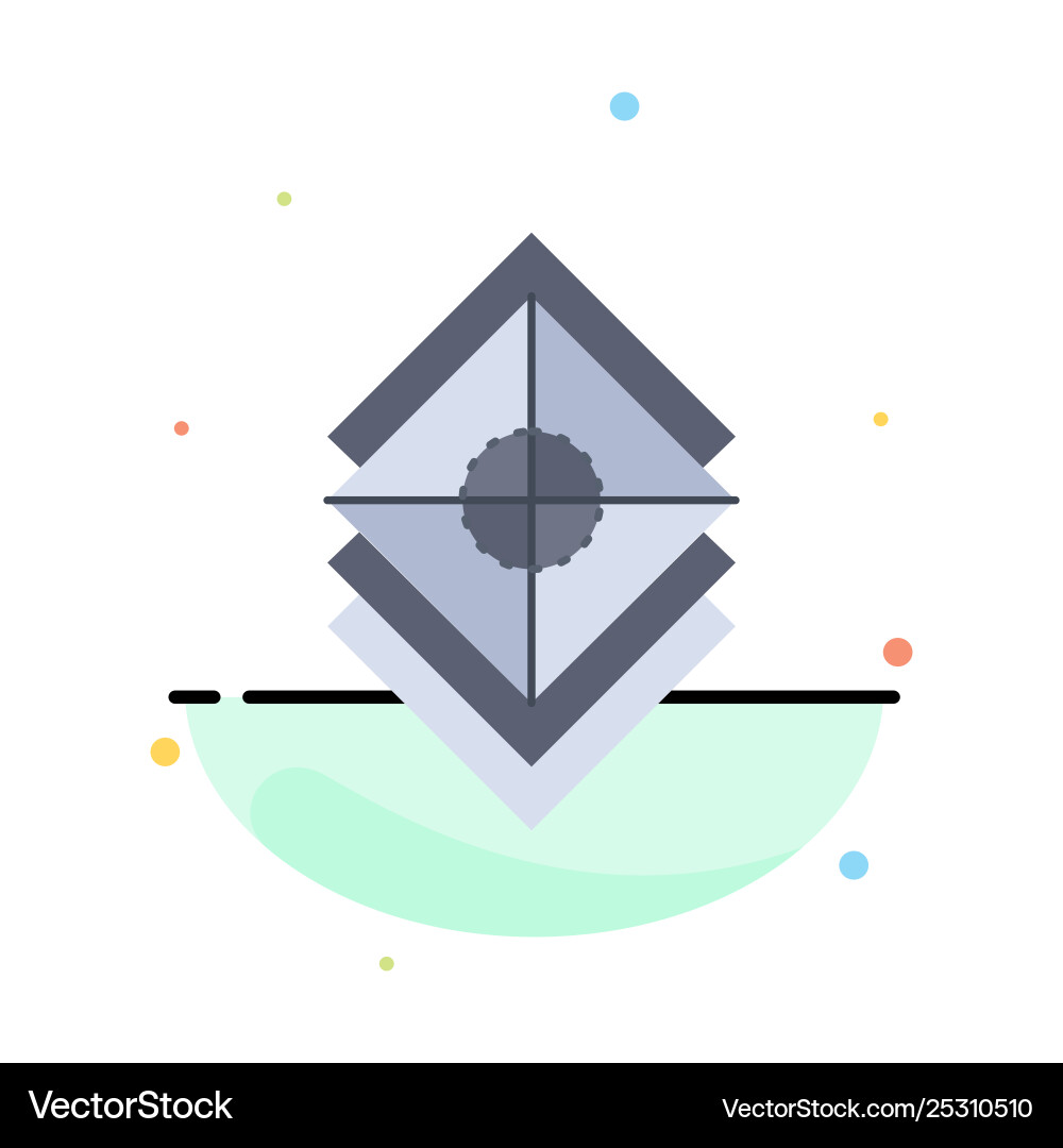 Arrange design layers stack layer flat color icon Vector Image