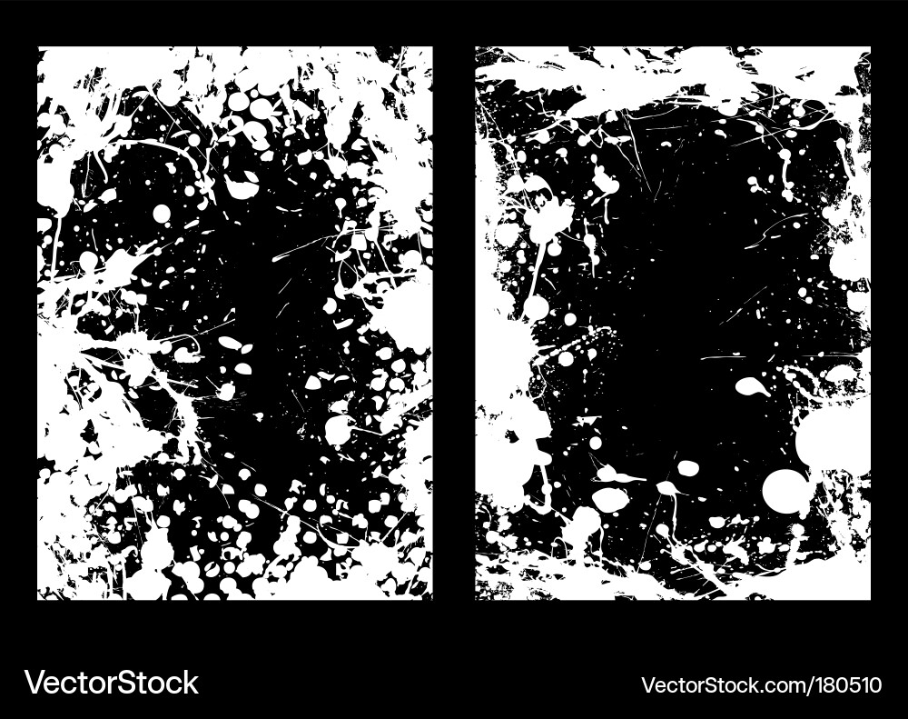 Black and White Ink Splatter Frame Vector Image