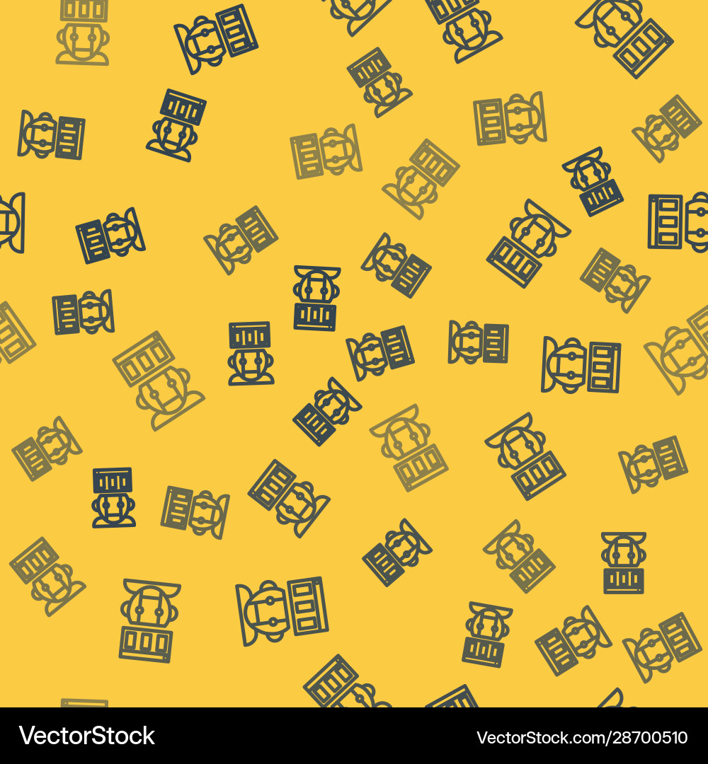Blue line robot icon isolated seamless pattern Blue line robot icon isolated seamless pattern vector image