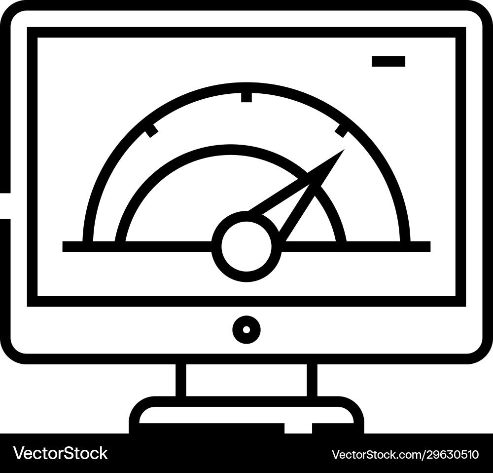Calculating system line icon concept sign Vector Image