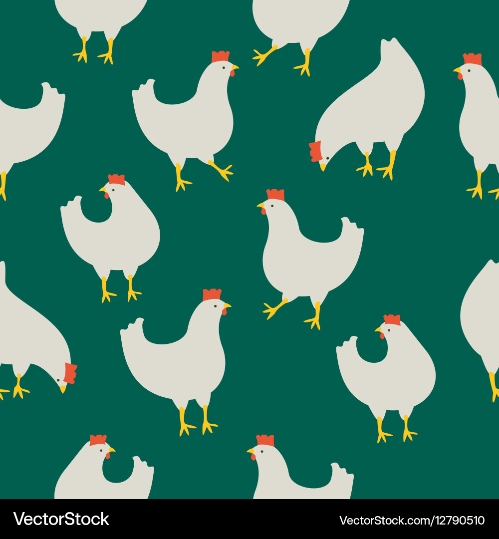 Charming Chicken Pattern – Royalty-Free Vector | VectorStock, image size:1000x1080