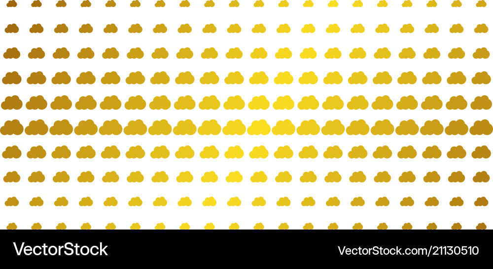 Cloud gold halftone array Cloud gold halftone array Vector Image