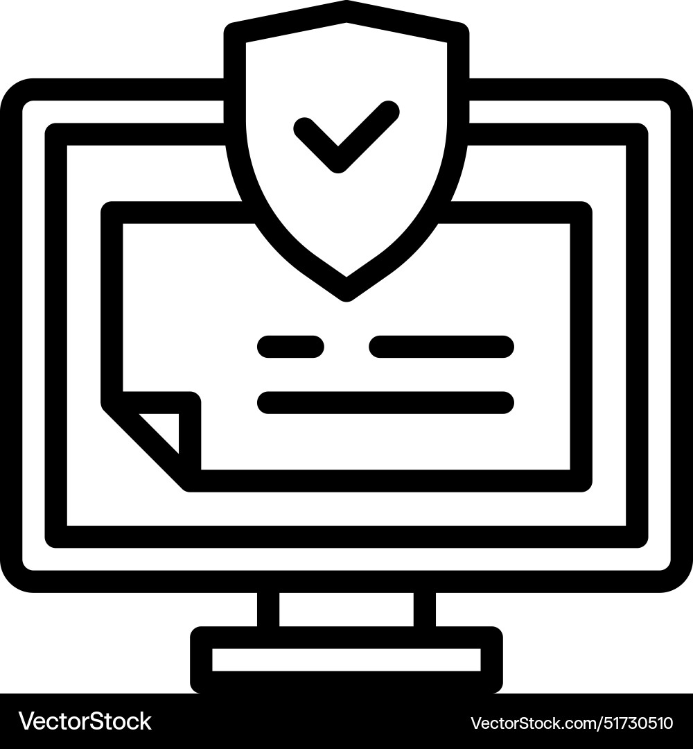Computer shield icon Vector Image