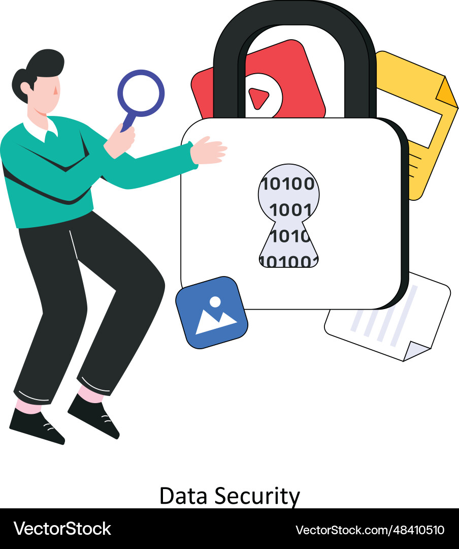 Data security flat style design vector image
