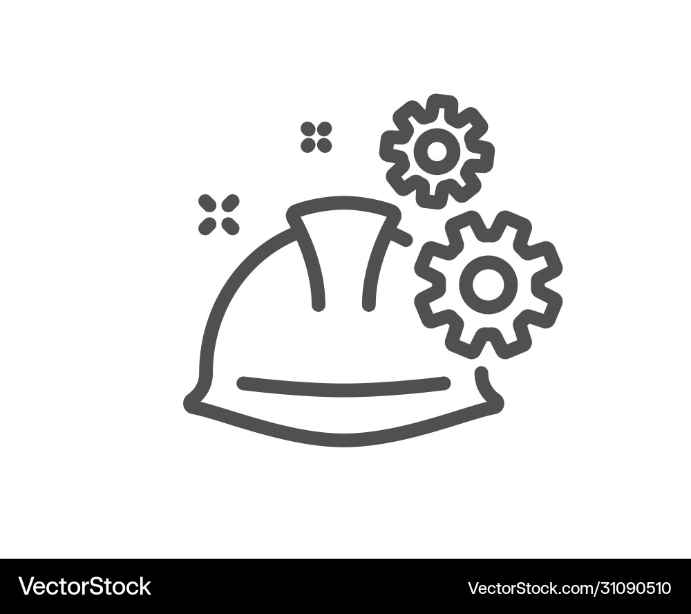 Engineering working process line icon engineer vector image