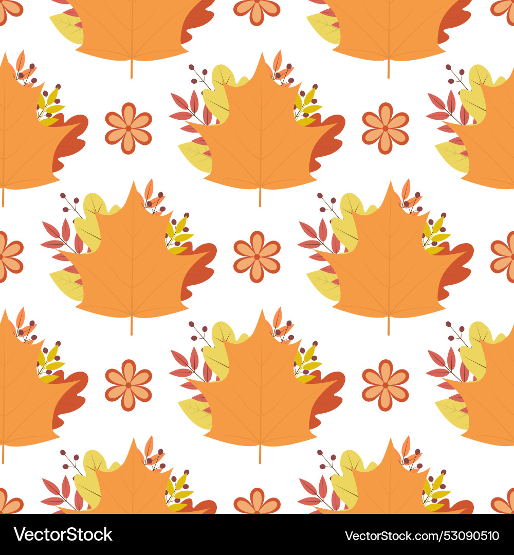 Fall seamless pattern autumn background colorful Fall seamless pattern autumn background colorful vector image
