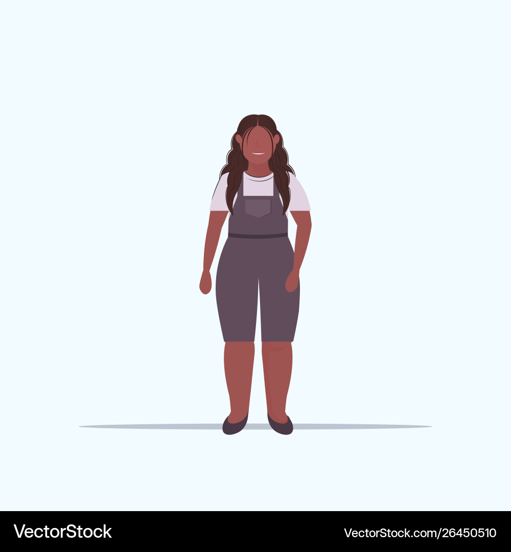 Fat overweight woman standing pose unhealthy Fat overweight woman standing pose unhealthy vector image
