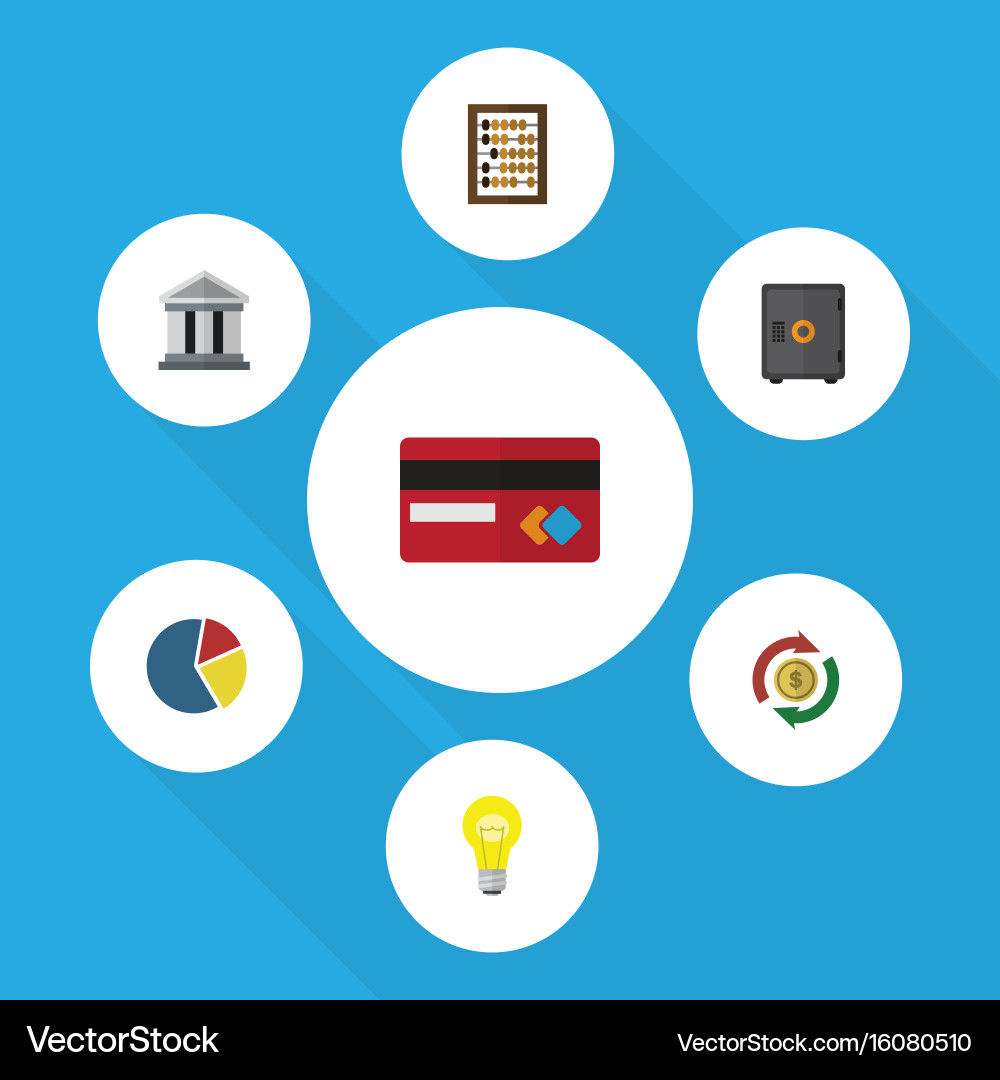Flat icon incoming set of graph counter bubl Vector Image