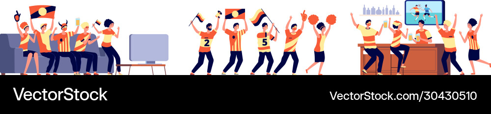 Football fans watch soccer sport game match Football fans watch soccer sport game match vector image