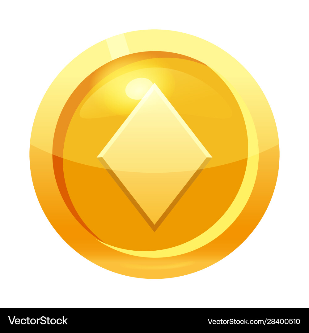 Gold Coin with Diamond Icon – Royalty-Free Vector | VectorStock